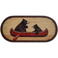 Sleep Ez 20 x 44 in. Oval Cozy Cabin Bear Canoe Printed Nylon Kitchen Mat & Rug SL1847809